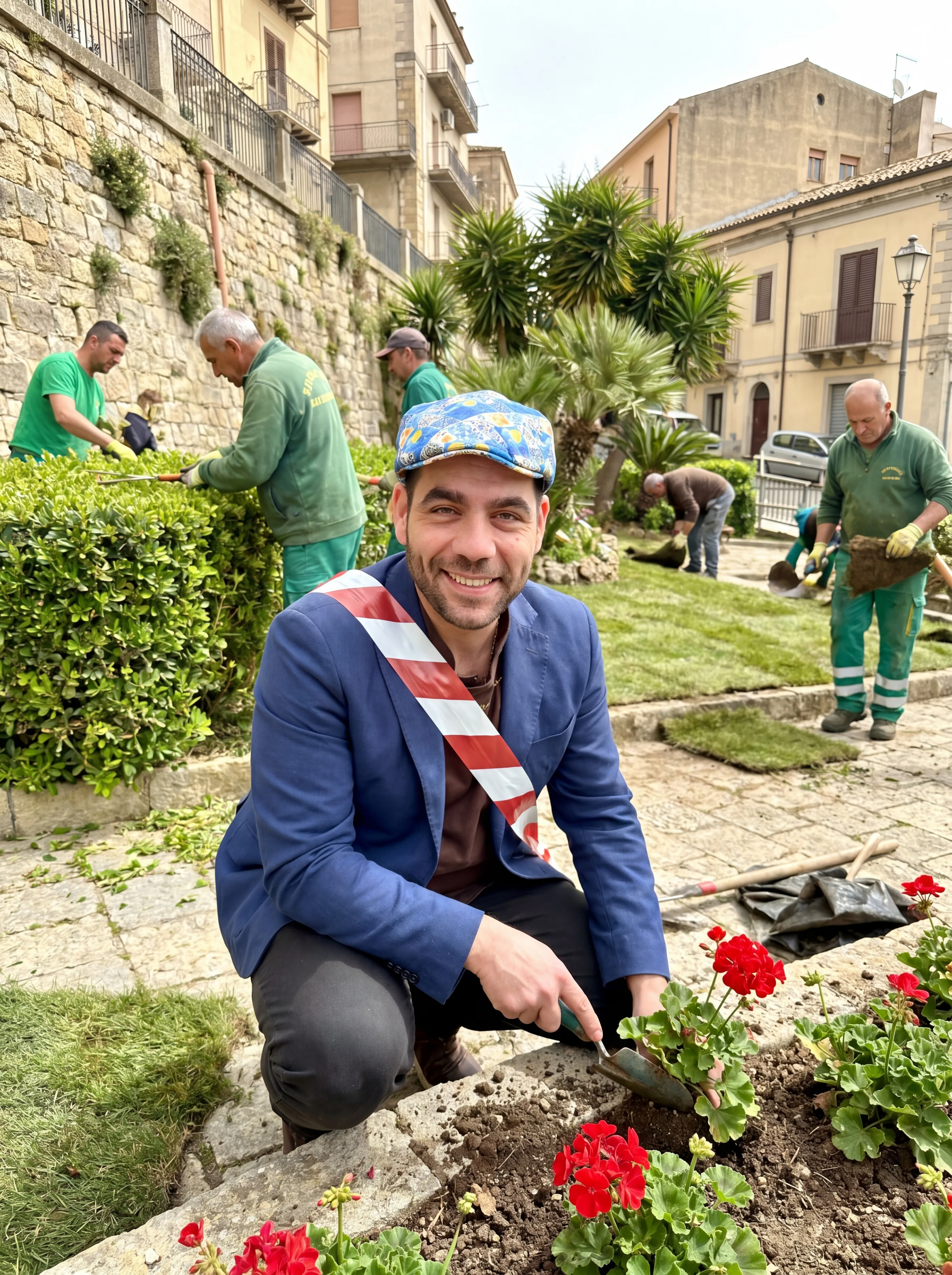 Don Ivan tra i giardini pubblici di Enna